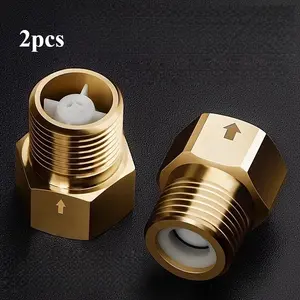 2 pieces of brass stop valve G1/2 internal thread to G1/2 external thread anti-backflow single toilet plug - suitable for kitchen faucets, water towers, water heaters and bathroom pipes RV.