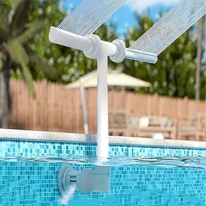 Adjustable Pool Waterfall Fountain Set with Dual Nozzles, High-Pressure Jet Great for Above & In-Ground Pools, Durable Plastic Outdoor Garden Decor