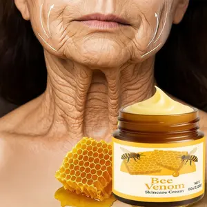 60g Bee Venom Skincare Cream with Honey Collagen & Vitamin C, Anti-Wrinkle Hydrating Moisturizer for All Skin Types, Lightweight Neck Cream, Perfect Gift