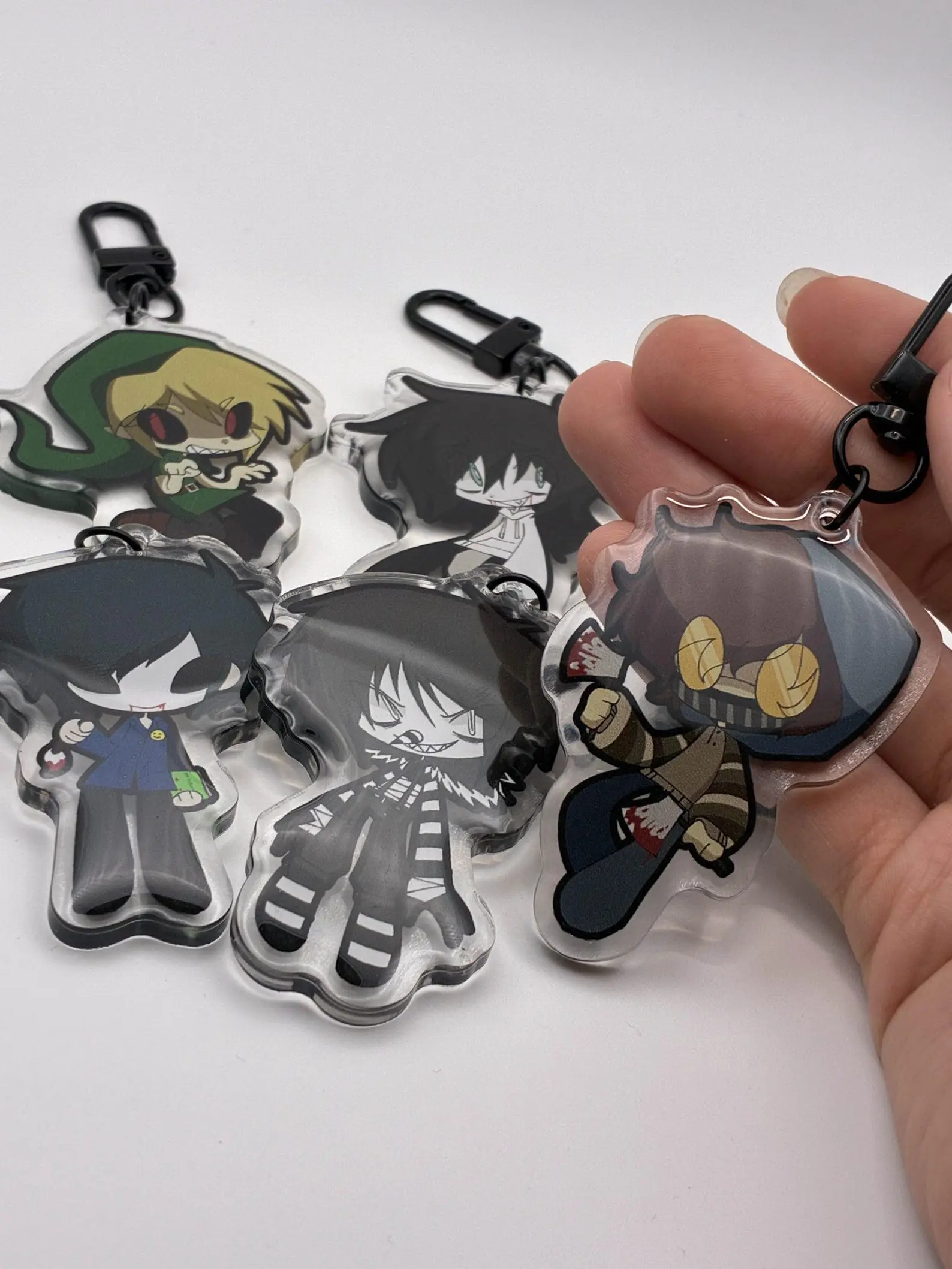 CREEPYPASTAS Acrylic Keychains – Horror Chibi Charms Featuring