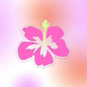 Pink Hibiscus Flower Vinyl Single Sticker | Flowers Sticker | Wildflowers