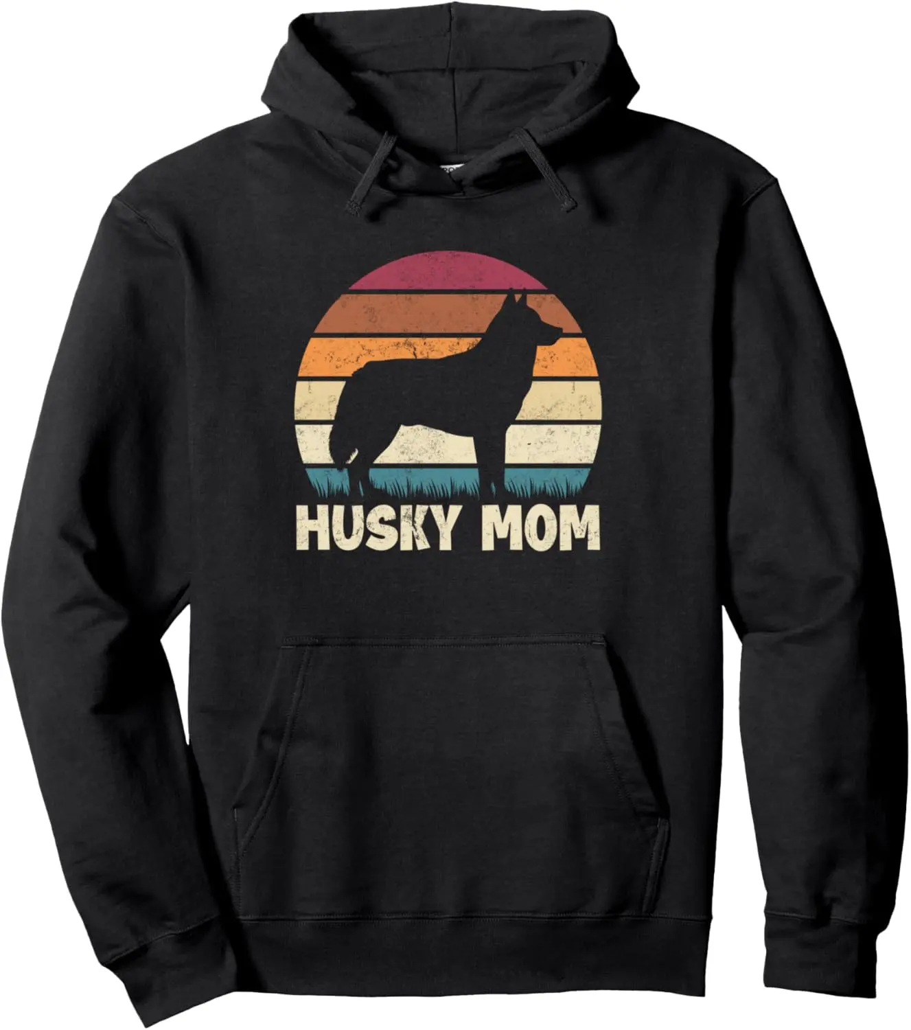 Husky Mom Dog Mother Husky Lover Retro Huskies Funny Husky Pullover Hoodie