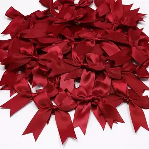 20pcs Mini Satin Ribbon Bows, Cute Coquette Aesthetic Decor, Pre-Tied Bows for Crafts, Gift Wrapping Supplies, Weddings & Hair