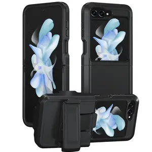 Rugged Defender Case ( For Samsung Galaxy Z Flip 6 ) Shockproof Heavyduty Protection Cover With Belt Clip Phonecase Protective Casing Protector