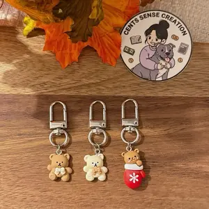 Bear Binder Charms | Binder Keychain & Accessories | Planner Decoration | Resin Christmas Keychains