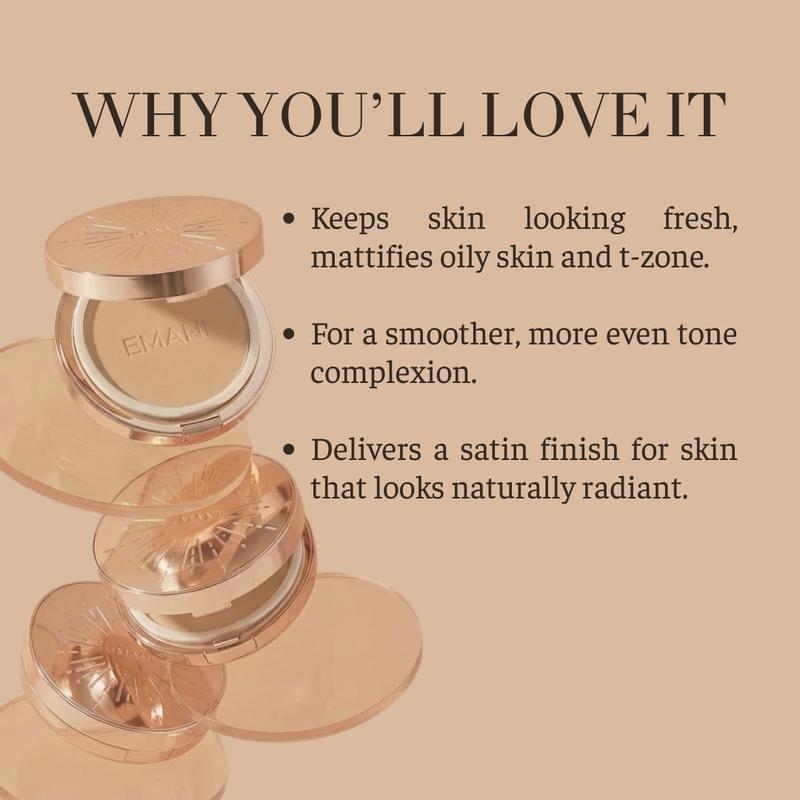 [Emani] Bamboo Setting Powder for Smooth, Shine-Free Skin | Translucent, Long-Wear, Vegan Finish Brush Concealer