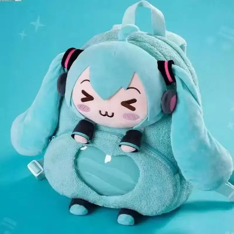 Hatsune Miku Sweet And Cute Creative Anime Picture Embroidery Fashion Large Capacity Storage Soft Plush Backpack Fans Toy Gift