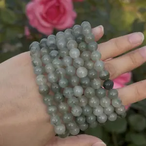 Julia(8697)gc.8mm green jade bracelets 16 pcs