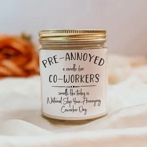 Funny Coworker Candle Gift, Annoying Coworker, Coworker Gift, Work Bestie Gift, Office Gift for Her, 9 oz Soy Candle Gift Box Decor Glass