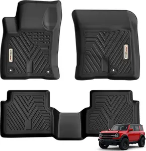 YITAMOTOR Custom Fit Car Floor Mats for 2021-2023 Ford Bronco Sport, All Weather Waterproof Black 2 Row Floor Mats Accessories Liner Set