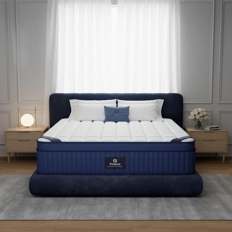 【SD】16 inch Queen size King Size Mattress in a Box, Medium Pocket Spring and Gel Memory Foam for Superior Comfort, Pressure Relief, Strong Edge Support