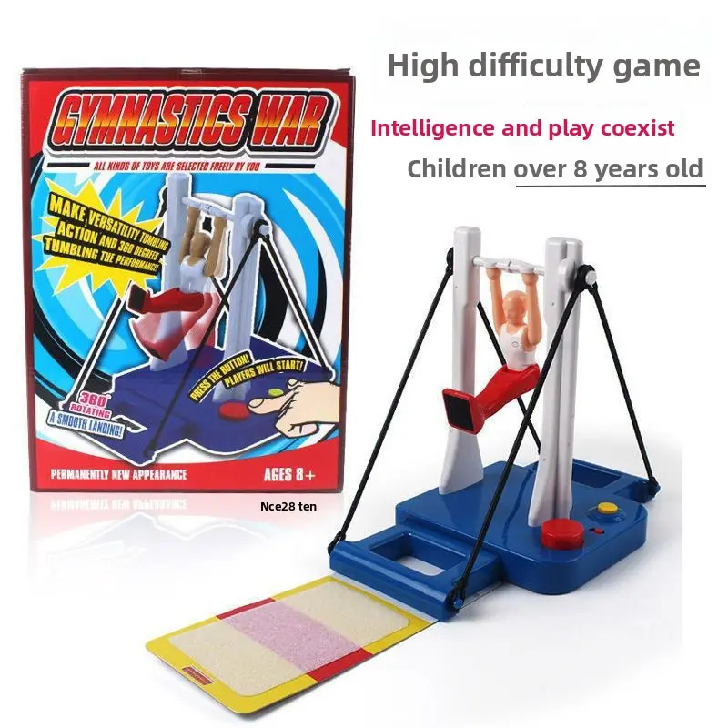 Plastic Children's Horizontal Bar Gymnastics Machine - Gymnastics Fun, Family Fun Game, Parent-Child Play Floor Toy for Ages 5+ Christmas Gift