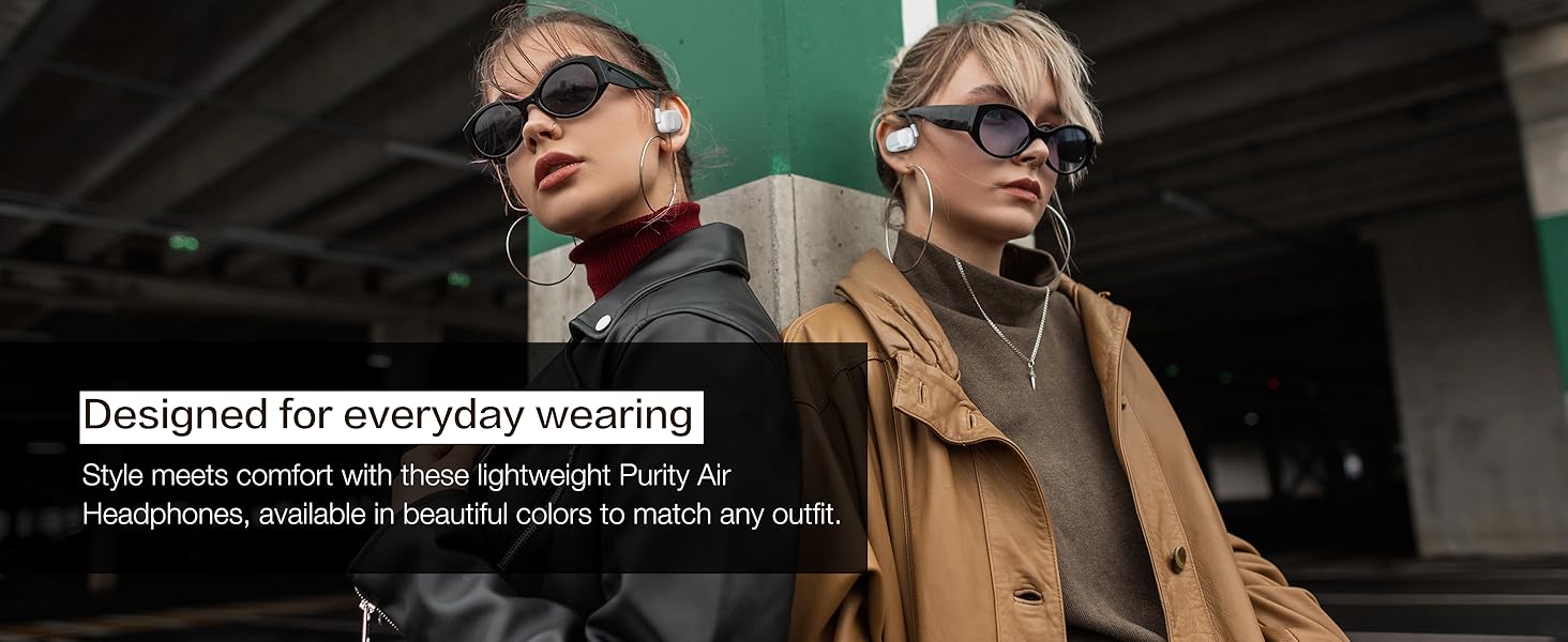 Purity Air Open Ear Earphones – TikTok Viral Wireless Bluetooth Headphones with Dual Mic Noise Cancelling, True Air Conduction for Sports & Daily Use, Sweat Resistant Long Wearing Comfort Purity Air Open Ear Earphones – TikTok Viral Wireless Bluetooth Headphones with Dual Mic Noise Cancelling, True Air Conduction for Sports & Daily Use, Sweat Resistant Long Wearing Comfort