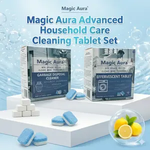 Magic Aura 1-Year Supply: Deep Cleaning Foaming Effervescent Tablets for Garbage Disposal & Washing Machine | Gunk & Odor Remover