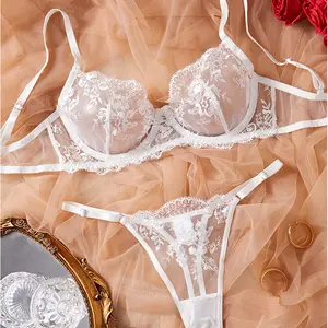 Embroidered bra breathable skin-friendly underwear set