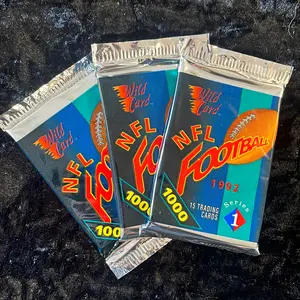 Three Packs of 1992 NFL Wildcard Series 1 NFL Football Trading Cards