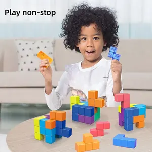 50/192 Creative, Magnetic building blocks 0.8 inches, suitable for children, 3D magnetic cube, preschool education building kit, sensory Montessori toy children's building blocks 50 pieces, Stem Magnetic Blocks, Building Block Sets