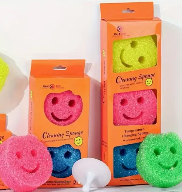 3pcs Heavy-Duty Scratch-Resistant Heat-Resistant Plastic Sponges with Color-Coded Faces (Pink, Yellow, Green) - Commercial & Household Dish Sponges Suitable for Kitchen,, Stovetops/Ovens, Dishes - Heavy Scrubbing,, Color-Coded System