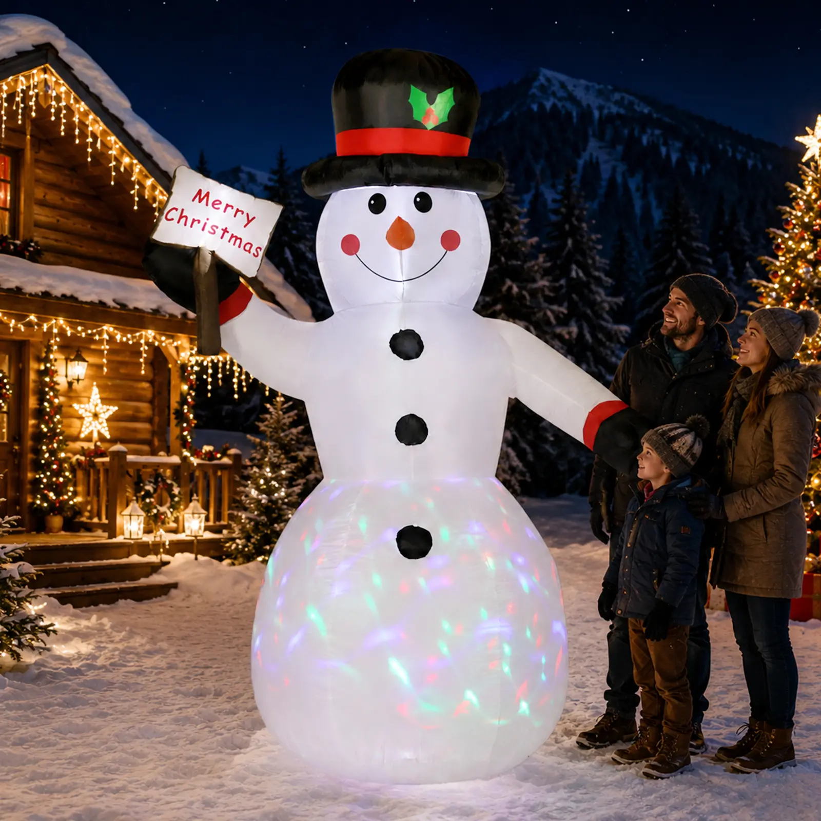Christmas Inflatable Yard Decorations with LED Lights, Reindeer/Snowman Sign/Polar Bear/Penguin/Stacked Snowman/Shaking Head Polar Bear/Reindeer Pulling Sleigh/Nutcracker Arch/Dinosaur,Waterproof Blow Up Auto Inflate Outdoor Christmas Holiday Garden Decor