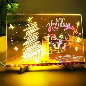 LumiBoard LED Drawing Board for Kids, 11.8"X7.9" Light Up Acrylic Dry Erase Led Note Board with Colors, Doodle Glow Board with Stand, Magic Drawing Tablet as Christmas & Birthday Gifts for Girls Boys
