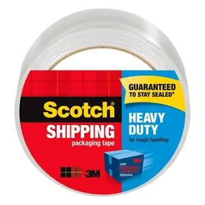 Scotch Heavy Duty Clear Shipping and Packaging Tape 1.88 in x 54.6 yds for Rough Handling Guaranteed to Stay Sealed