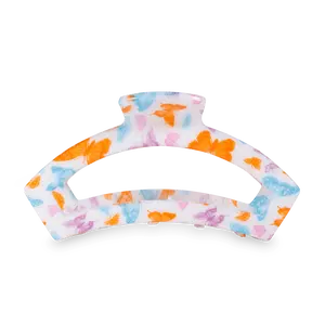 TELETIES - Fluttering By - Large - Open Hair Claw Clip - Strong Grip - Nearly Unbreakable