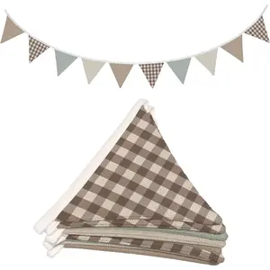 Boho Pennant 11Ft Fabric Bunting Banner Flags for Nursery Toddler Girl Boy Room Decor Baby Shower Birthday Party