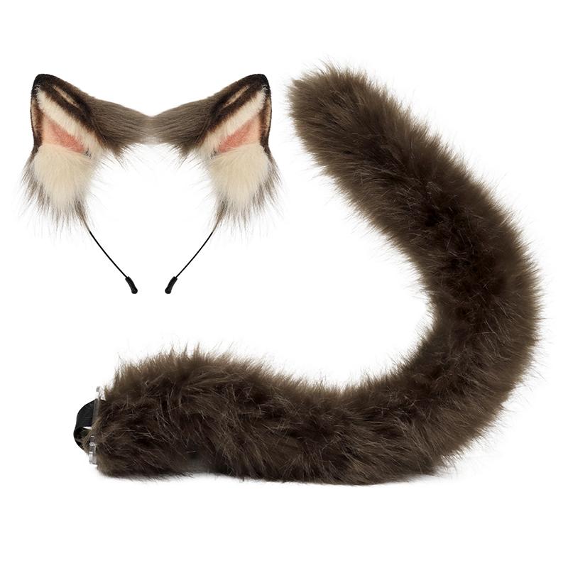 Fluffy Cat Ear and Tail Set – Soft Plush, Adjustable, for Cosplay, Halloween, Anime & Roleplay