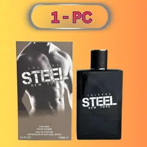 Men’s Eau de Parfum 3.4oz Spray by United Scents – Steel, Black Intense & Red Intense – Long Lasting Woody, Fresh, Citrus & Spicy Masculine Cologne