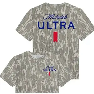New Michelob Ultra Mossy Oak Original Bottomland Tee For Men And Women, Camo Pattern Men's T-shirt, Soft & Breathable Cotton