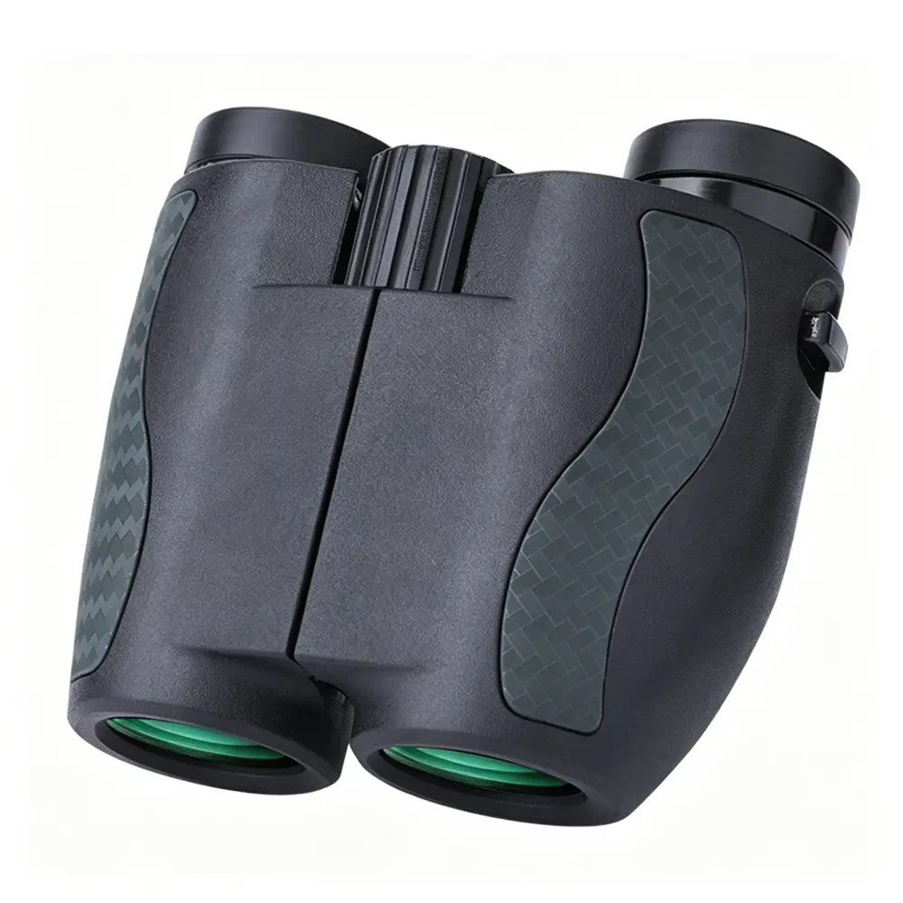 High Definition 10x25 Compact Binoculars, 16.5mm Large Eyepiece, BAK4 Prism, FMC Green Coated Lens, IPX5 Waterproof Fogproof Binoculars for Bird Watching, Hunting, Outdoor Activities, High Definition Binoculars