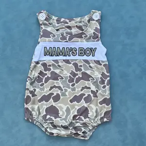 Mamas boy Mothers day baby boy camo romper