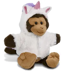 DOLLIBU 9" Monkey Unicorn Plush Stuffed Animal Toy - Polyester Super Soft Toy with Removable Unicorn Coat, Sparkling Pink Horn, Fantasy Design, Ideal for Ages 0-12 Imaginative Play & Cozy Snuggling, Removable Coat