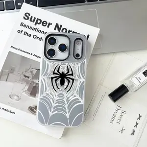 S-Spider-Man Phone Case For iPhone 17 16 15 14 13 12 11 Pro Max Air Plus Large-aperture Jelly Double-layer Frosted phone Case Luxury Fashion