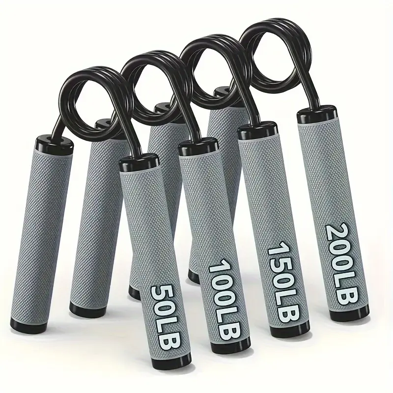 4-Pack GripMaster Heavy Duty Grip Enhancer - Non-Slip Rubber & Metal Hand Exerciser for Forearm Strength Training - Iron Power Gripper for Adults, Teens, and Fitness Enthusiasts - 50LB to 200LB Resistance Options