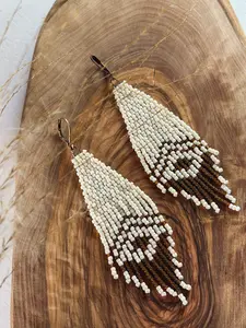 The Autumn Beaded Brick Stitch Fringe Earrings