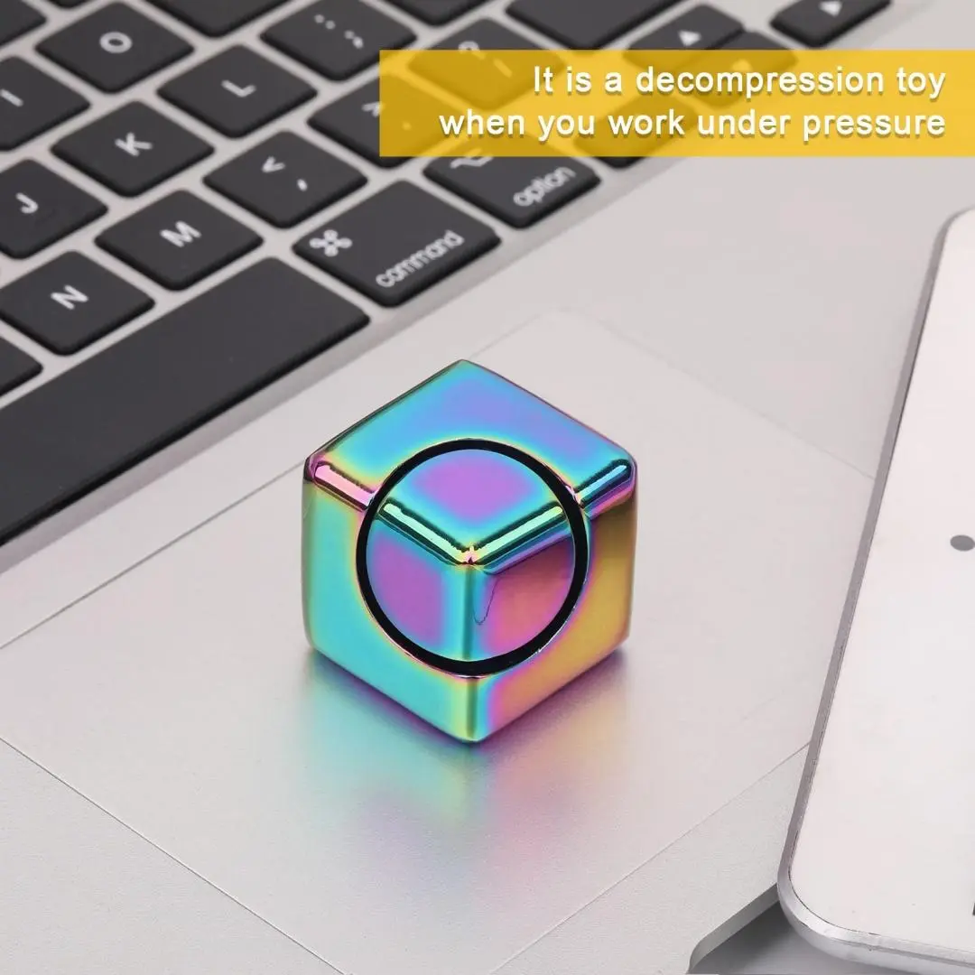 Colorful Metal Fidget Cube, Puzzle Cube, 1 Count Handheld Fidget Toy, Stress Relief Toy for Office Desk, Novelty Gift for Adults & Teens