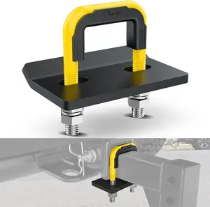 Nilight Trailer Hitch Tightener for 2 Inch Trailers Hitches Mount Anti Rattle Heavy Duty Steel with Rubber Cover Yellow U Bolt Matte Black Plate Electrophoresis Anti-Rust Triple Protective Tow Hook Bike Racks