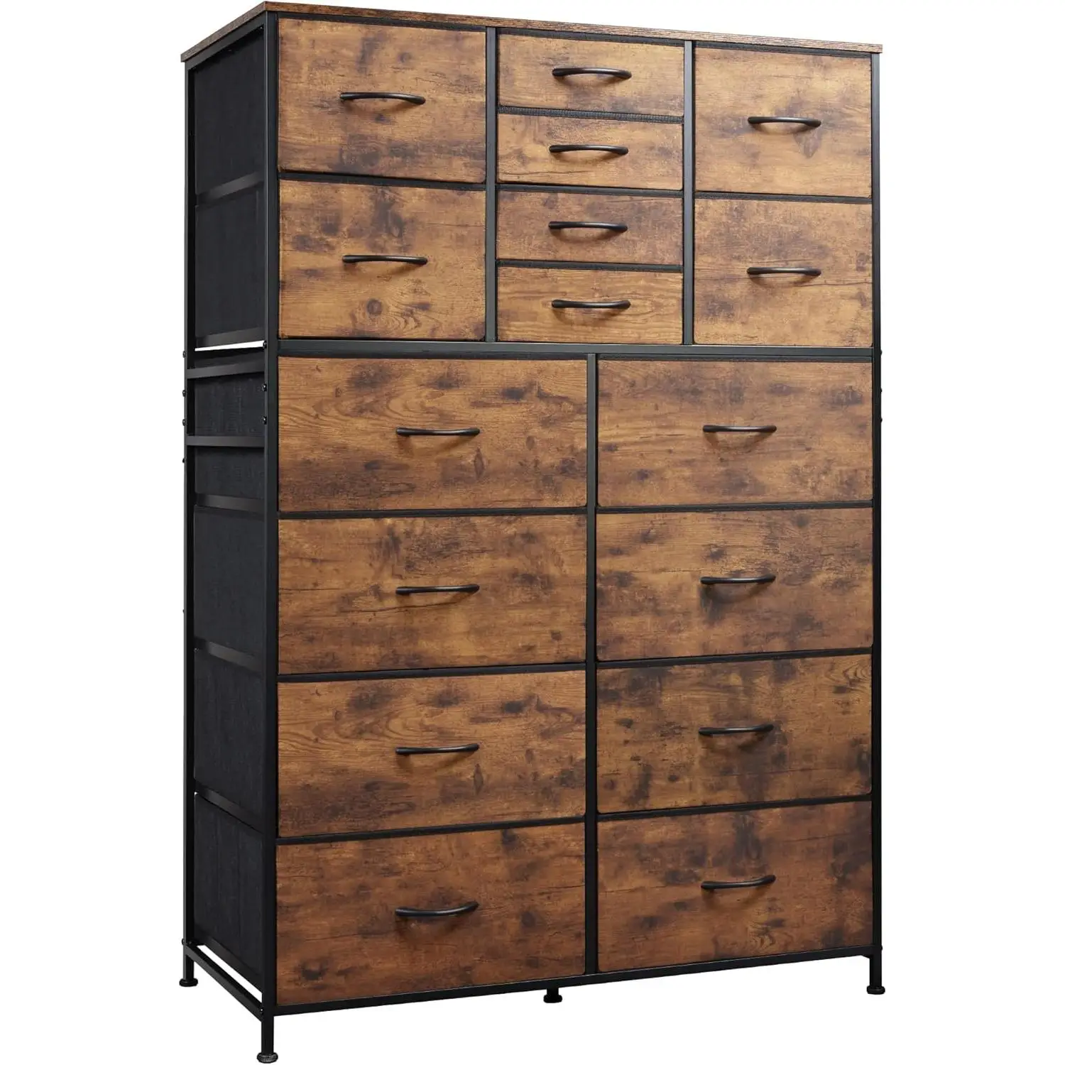 WLIVE Tall Dresser for Bedroom, Fabric Dresser Storage Tower with 16 Drawers, Chest of Drawers Organizer Unit, Storage Cabinet/ Cupboard/ Organization