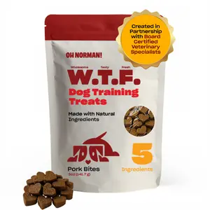 OH NORMAN! W.T.F. Dog Training Treats – Soft Pork Bites for Puppies, Seniors & All Dogs | Natural, Vet-Reviewed, 5 Ingredients Only, No Corn, Wheat, or Soy
