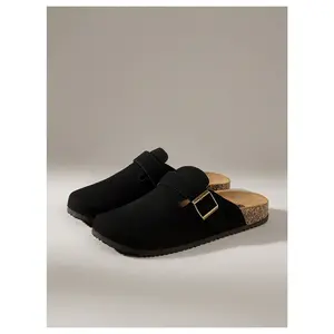 Leather Mules Potato Shoes Slip On Flat Shoes Loafers