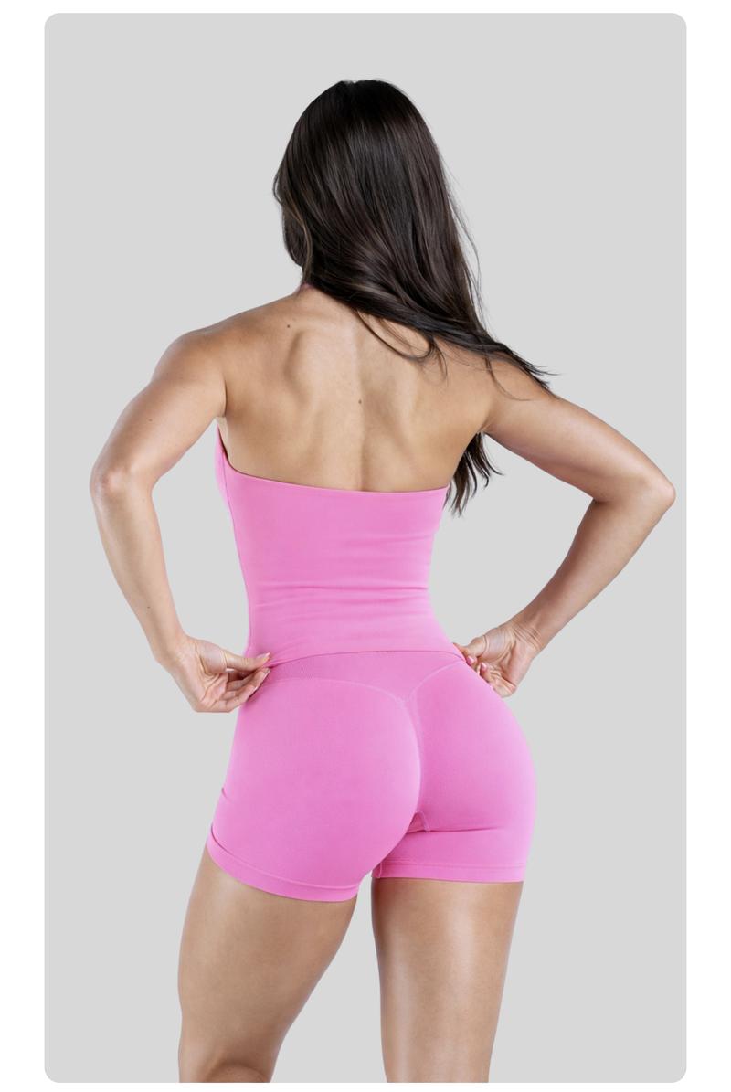 Coral Canton Halter Top & Impact Short Set