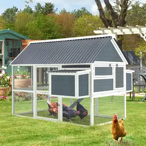 【2/3 packages arrived at different times】YODOLLA 84” Large Chicken Coop, Outdoor Wooden Hen House Poultry Cage Multi-Level Hutch w/ 2 Nesting Boxes, Ramps, Run,  Removable Tray for Easy Cleaning