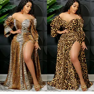 Sexy Maxi Tiger Printed casual dress Comfortable Womenswear Elegance Statement Loose Day