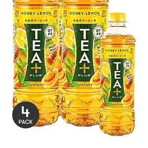 4 Pack TEA PLUS Thai Honey Lemon Oolong Tea Drink 490ml Each - Refreshing & Natural Flavor