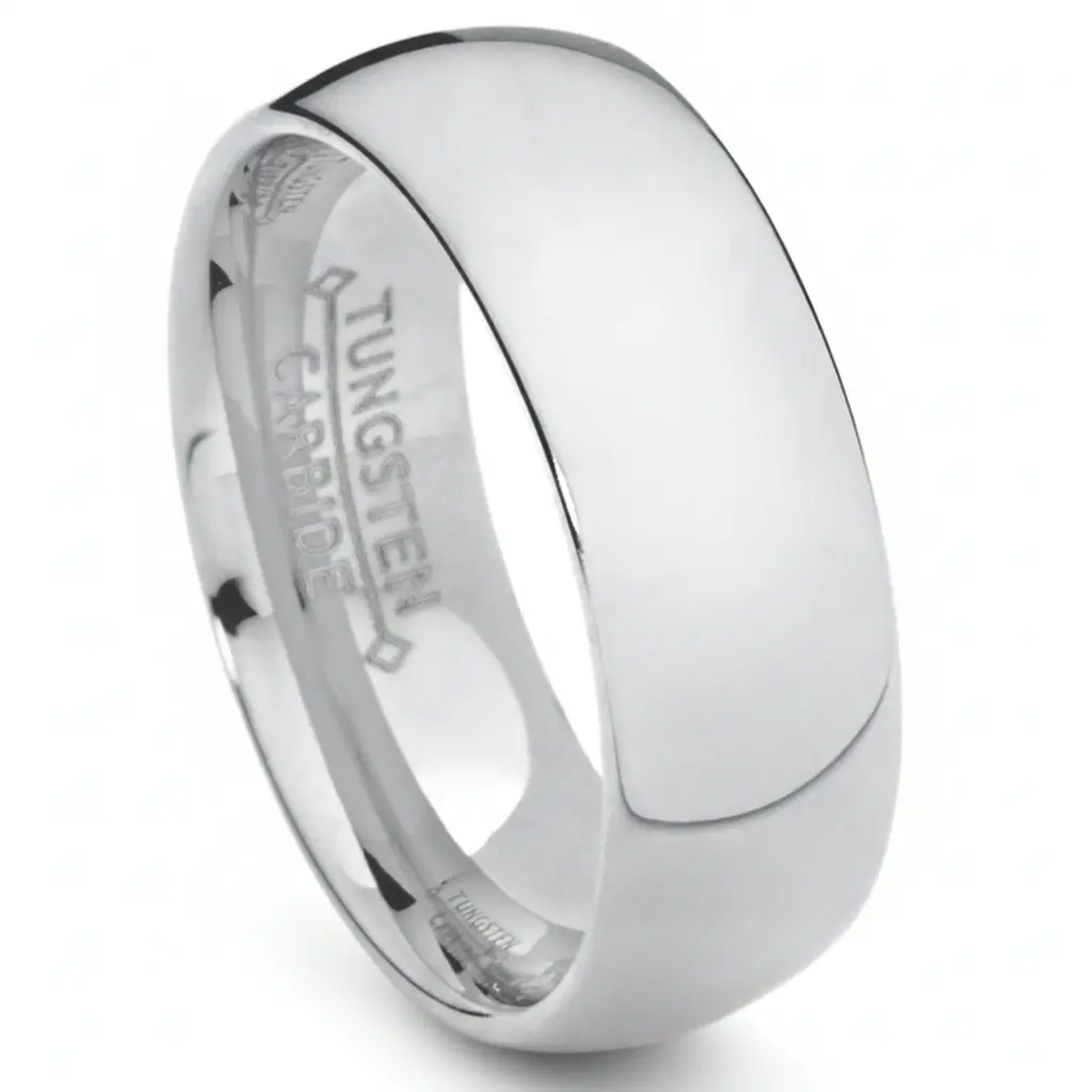 7MM Classic Dome Men's Tungsten Carbide Wedding Band sizes 5 to 15