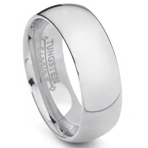 Men's 7mm Dome Shape Tungsten Carbide Band - Laser Engraved, Cobalt-Complimentary, Hypoallergenic Beautiful Ring, Sizes 5-15, Everyday Engagement Accessory for Adults, Ring Box Included