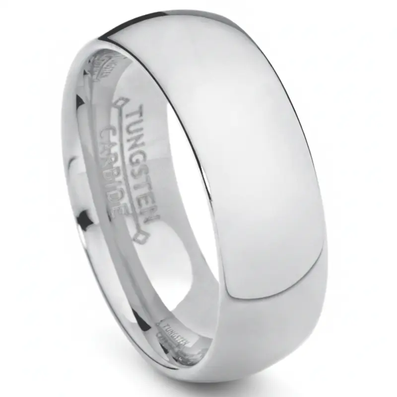 Men's 7mm Dome Shape Tungsten Carbide Band - Laser Engraved, Cobalt-Complimentary, Hypoallergenic Beautiful Ring, Sizes 5-15, Everyday Engagement Accessory for Adults, Ring Box Included