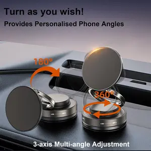 Upgrade Version Vacuum Magnetic Car Phone Holder for Magsafe, N56 Magnet, 360° Rotatable and 180° Flip, Car and All Smartphones, Cellphone Car Mount ()