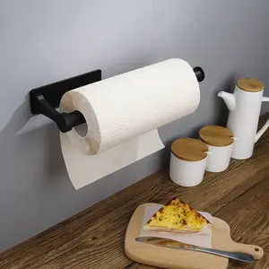 Stainless Steel Paper Towel Holder, No Drill Under Cabinet Mount for Kitchen RV Bathroom.Self-Adhesive Paper Towel Rack, Multi-Purpose Storage Organizer for Home & Campers